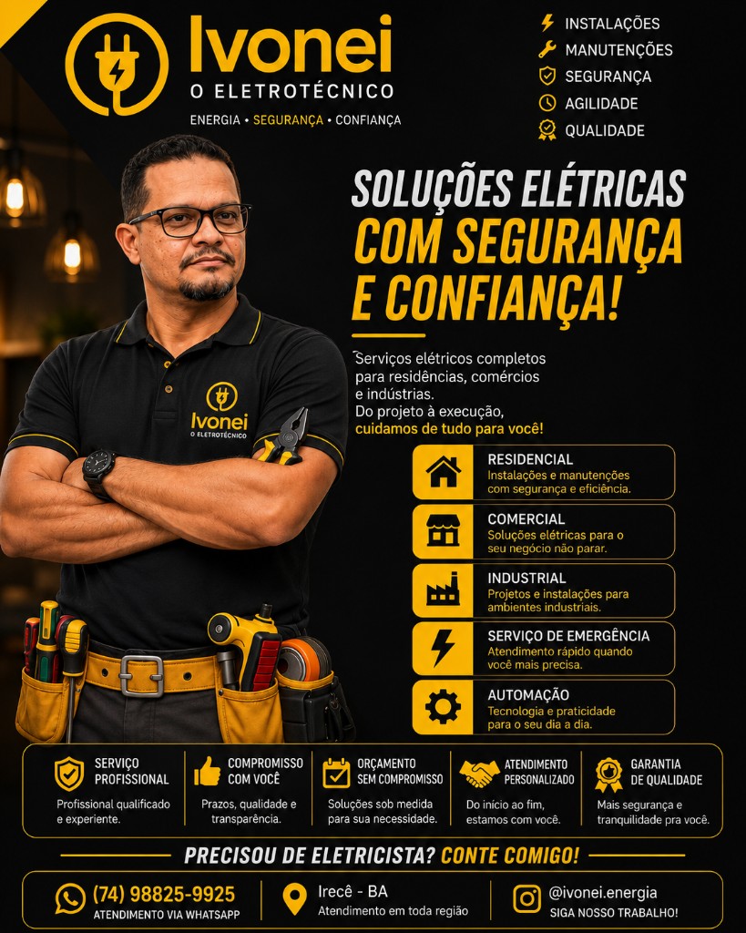 Ivonei O Eletrotécnico — flyer institucional (completo)